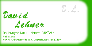 david lehner business card
